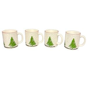 WAECHTERSBACH Ceramic Coffee Mug White Red Green Christmas Tree Holiday Decor